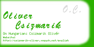 oliver csizmarik business card