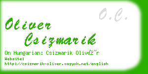 oliver csizmarik business card